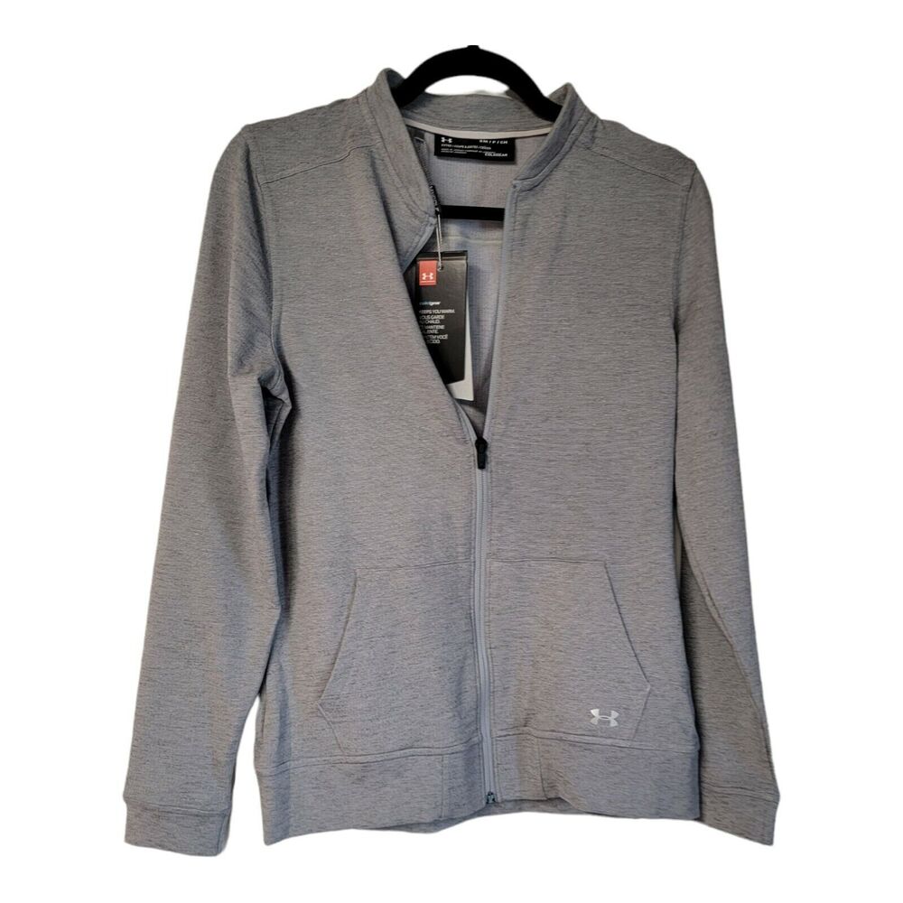 UNDER‎ ARMOUR Golf Jacket Cold Gear Full Zip Gray Small Petite